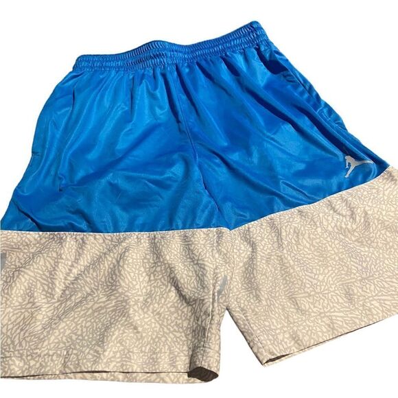 Jordan blue and grey basketball shorts 11 inch inseam like new see oics - Picture 1 of 2